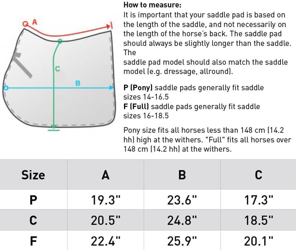 APPad Size Chart example