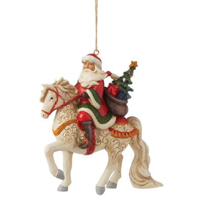 Enesco Store Santa Riding White Horse