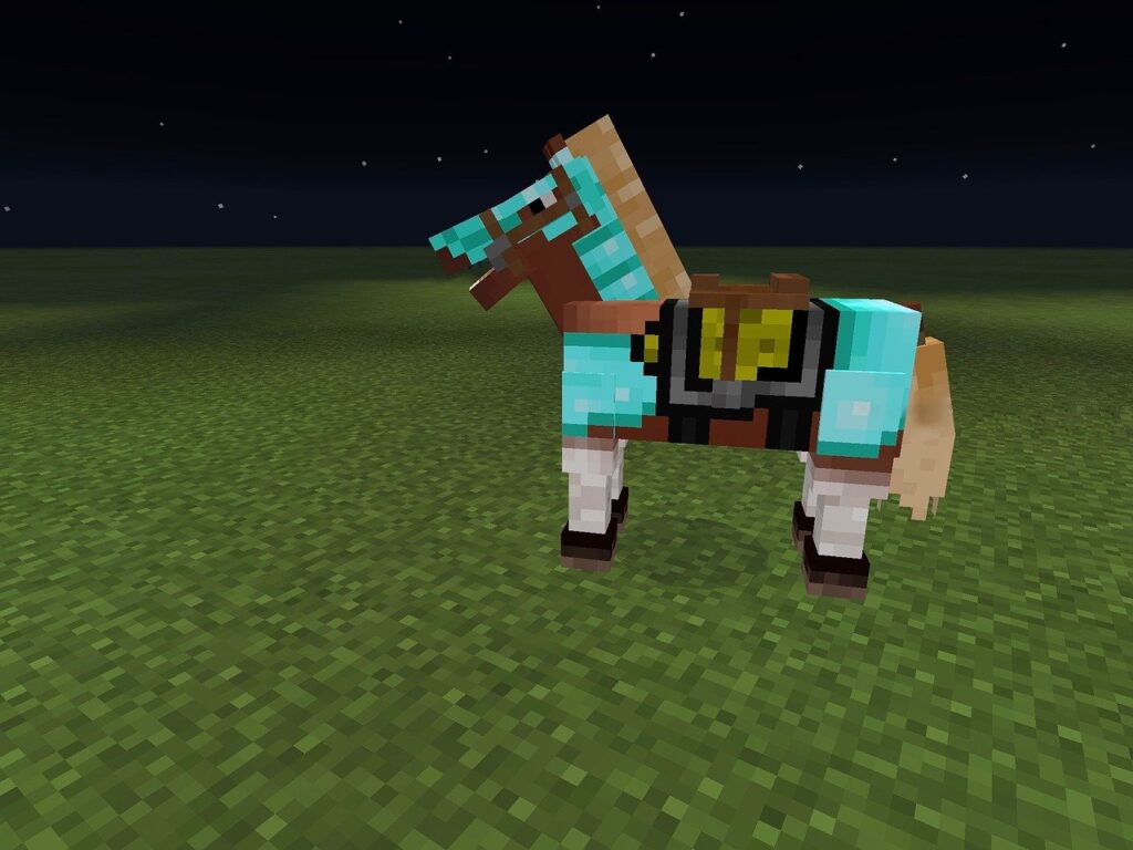 Minecraft horse in diamond armour