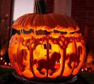 carousal horse pumpkin curving