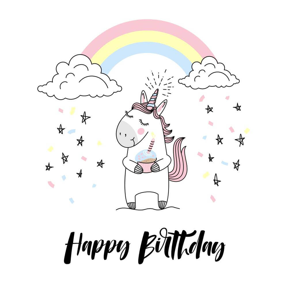 happy birthday unicorn birthday card