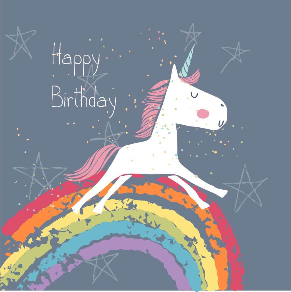 happy birthday unicorn rainbow