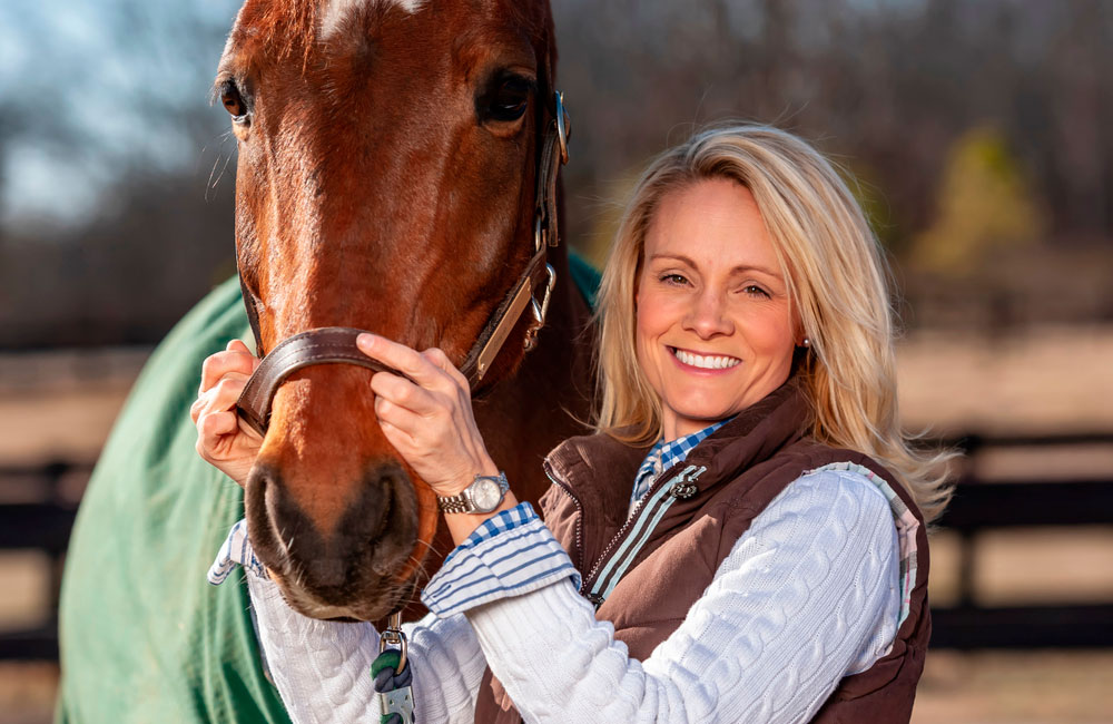 horse trainer and her horse