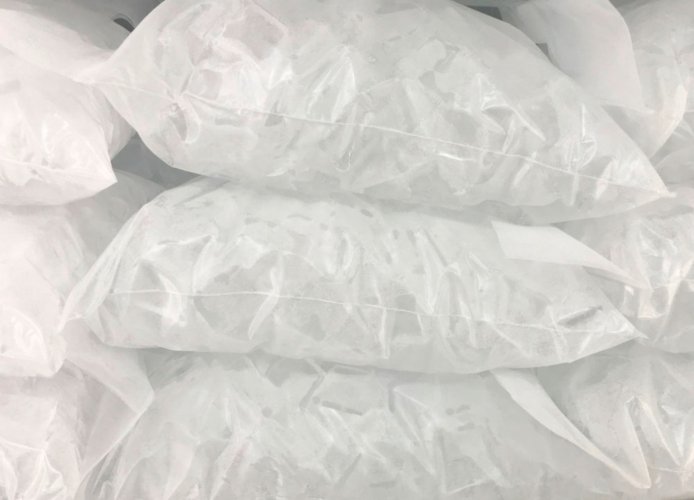 ice bags packed